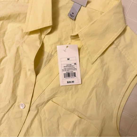 Women's V-Neck Button-Down
Shirt - A New Day Butter Yellow Size M - Picture 5 of 5